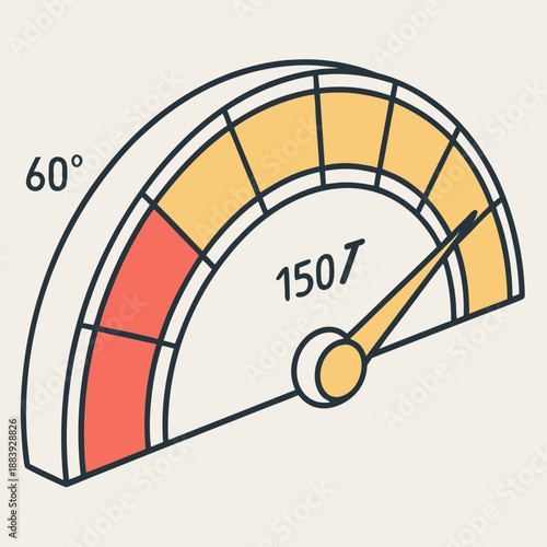 Internet Speed Meter Gauge with Circular Performance Arc