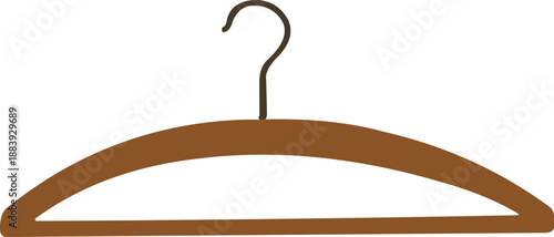 Brown wooden clothes hanger on white background