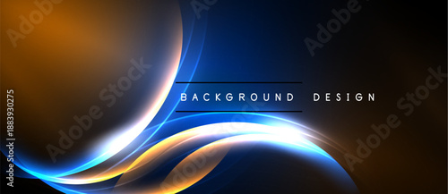 Abstract flowing lines, vibrant colors, dark background. Modern design element, suitable for banners, presentations. Bright, dynamic composition.