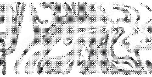 Dithered ripple wave background. Bitmap pixel noise texture. Vintage digital raster pattern wallpaper.