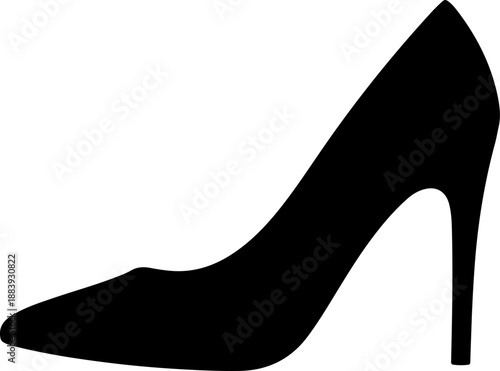 heel shoe pump silhouette vector illustration