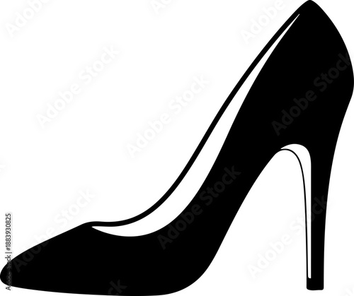 heel shoe pump silhouette vector illustration