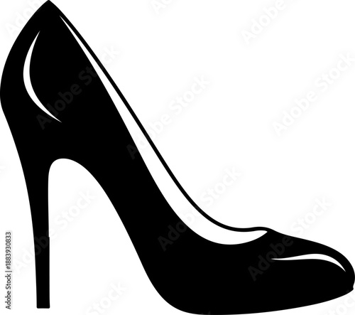 heel shoe pump silhouette vector illustration