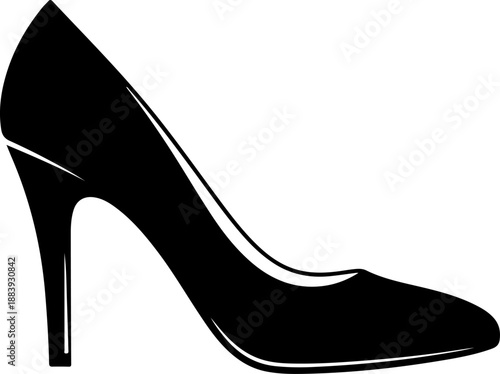 heel shoe pump silhouette vector illustration