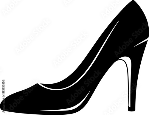 heel shoe pump silhouette vector illustration