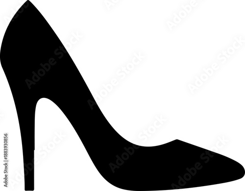heel shoe pump silhouette vector illustration