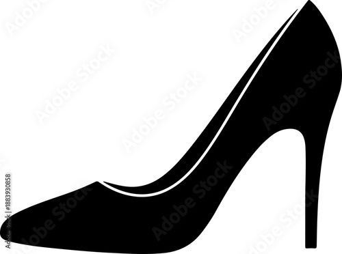 heel shoe pump silhouette vector illustration