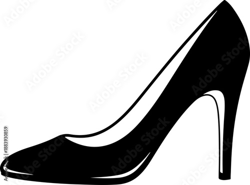 heel shoe pump silhouette vector illustration
