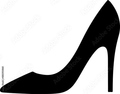heel shoe pump silhouette vector illustration