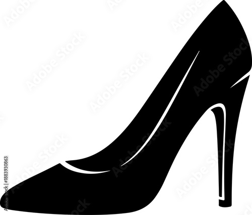 heel shoe pump silhouette vector illustration