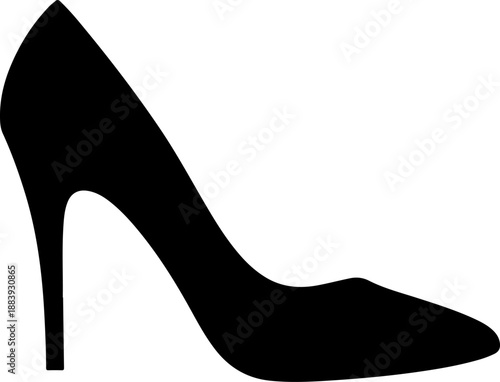 heel shoe pump silhouette vector illustration