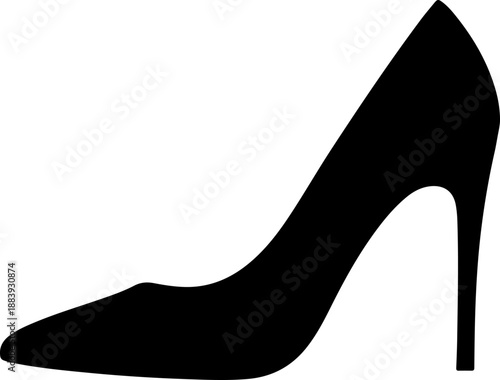 heel shoe pump silhouette vector illustration