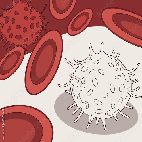 Abstract blood cell macro, science of life and circulation