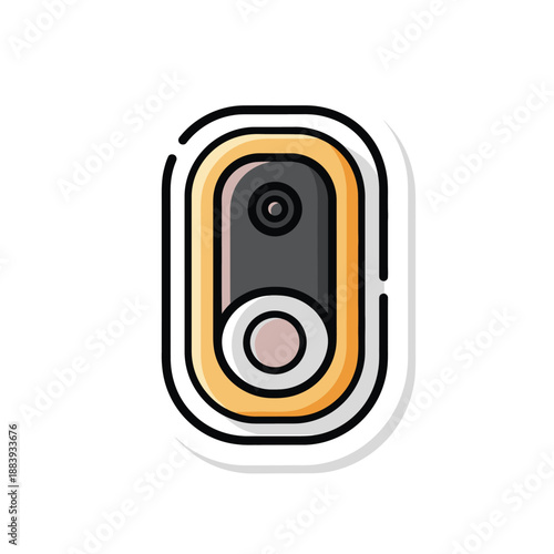 Minimalistic Icon of a Modern Security Camera with Sleek Design and Neutral Colors for