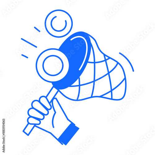 A line style icon depicting chasing money 


