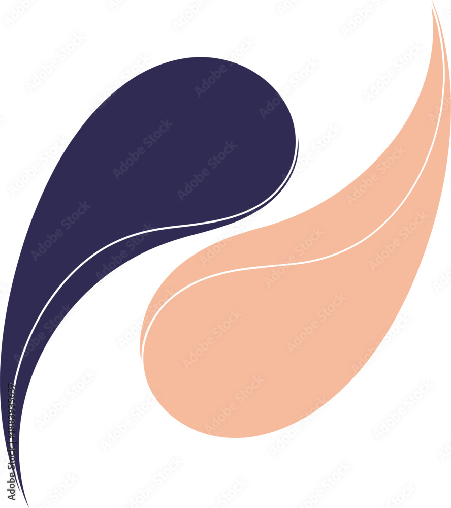 Fototapeta premium Abstract flowing shapes harmony vector logo