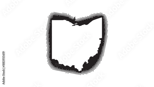 Ohio state outline map silhouette vector illustration with detailed border for geographic design, cartography projects, and educational presentations