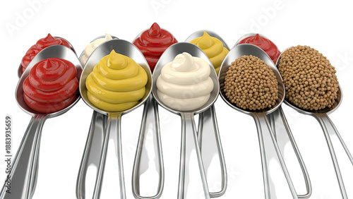 Assortment of Condiments and Spices on Spoons