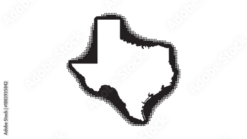 Texas state outline map silhouette vector illustration with detailed border for geographic design, cartography projects, and educational presentations