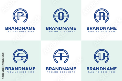 Letters AP AQ AR AS AT AU Logo Monogram Set, for PA QA RA SA TA UA initials