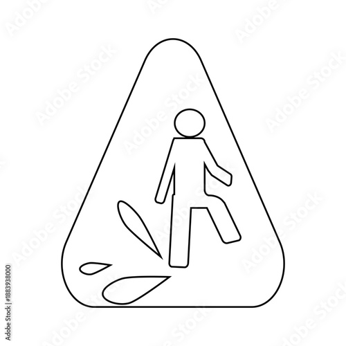 flat icon vector of place, slippery floor