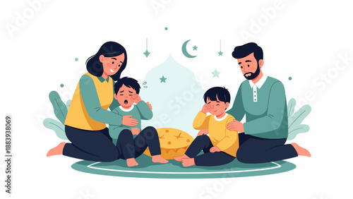 Family Bonding Time Together on Floor.