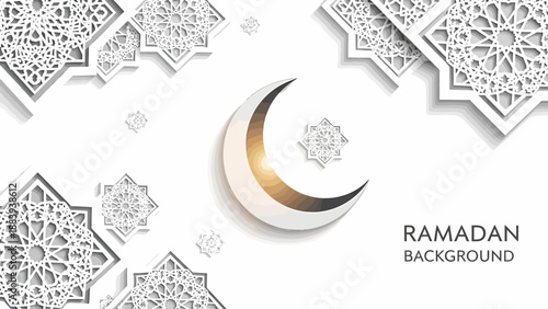 Crescent Moon Symbol Islamic Ramadan Illustration.