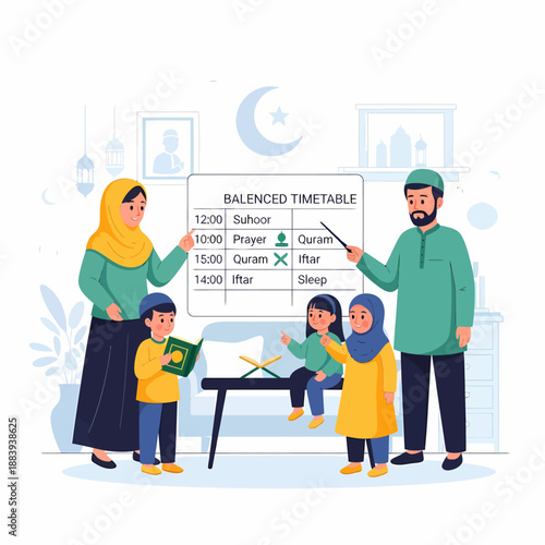 Muslim Family Planning Daily Schedule Together.