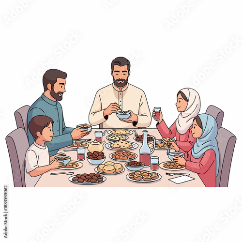 Family Dining Together.