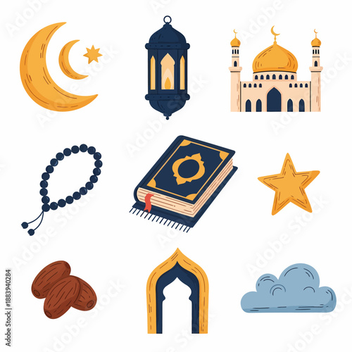 Islamic Symbols and Religious Icons Collection.