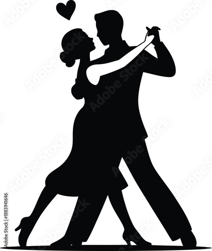 Couple dancing with heart