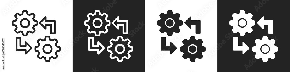 Obraz premium Operation Line And Solid Icon In White And Black Background