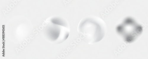 Set color circle gradient noise gradation. Abstract colorful watercolor blur mesh on isolated transparent background.