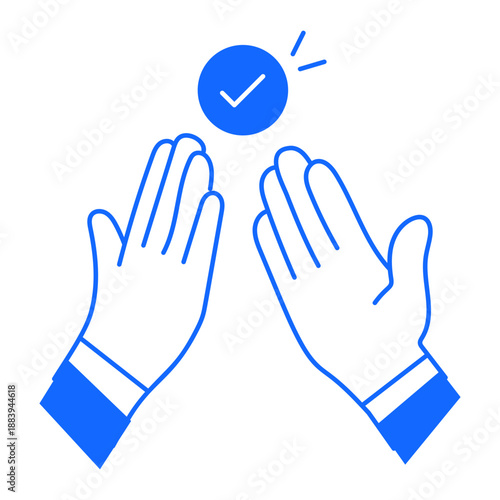 A linear style icon depicting business deal 


