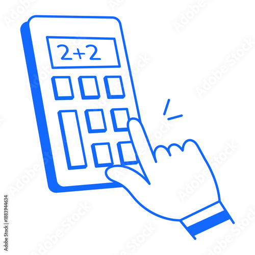 A linear style icon depicting calculations 


