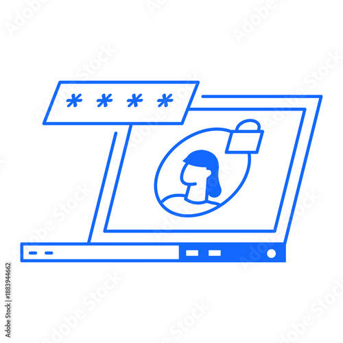 A linear style icon depicting business tutorial 


