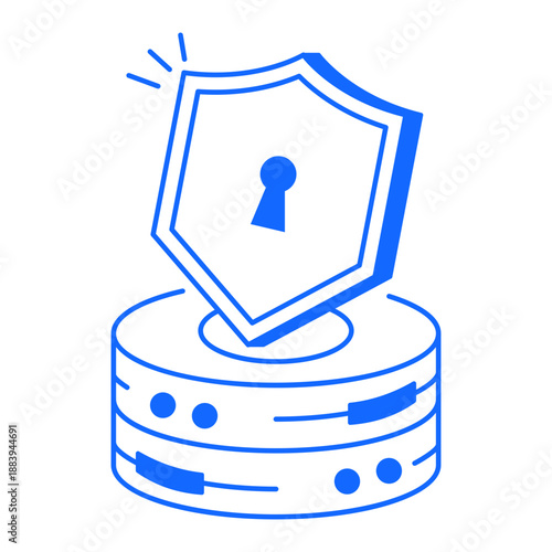 An outline style icon showing data security 


