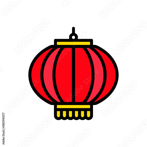 chinese new year 2026 Lamp chinese lunar new year filled icon in vector