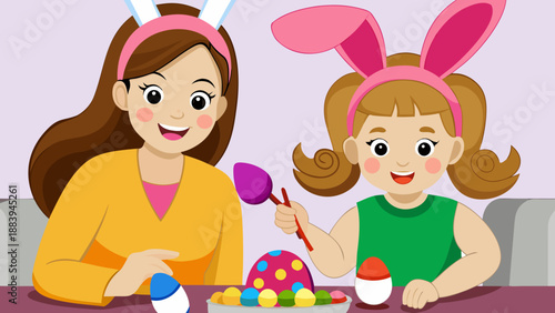 easter bunny and eggs