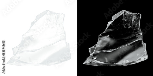 Photos Sharp broken glass shard with fragments isolated on transparent background