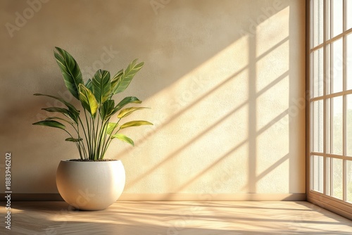 Empty room interior background. 3d rendering, Generative AI