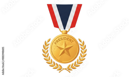 gold medal on white background