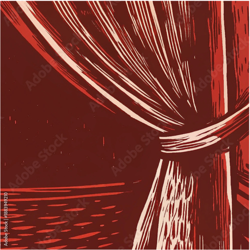 abstract red curtains
