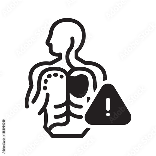 Vector solid black icon for Circulatory disorder
