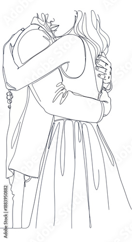 Couple Embracing Tenderly with Love and Affection.