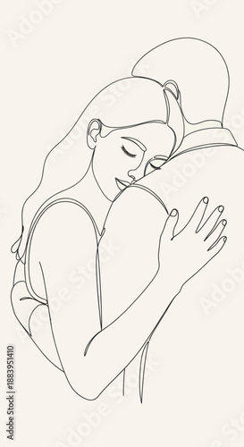 Woman Hugging Pregnant Belly Expecting Motherhood Joy.