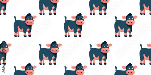 seamless cute baby cow pattern for kids