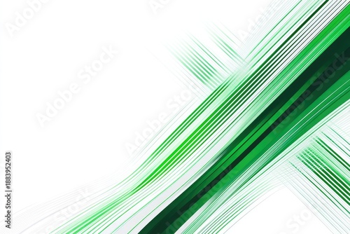 Abstract graphic with vibrant green lines crossing on a white background, creating an eye-catching design