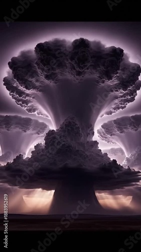 Dramatic Cloud Formation Explosion Resembling A Nuclear Event or Powerful Storm