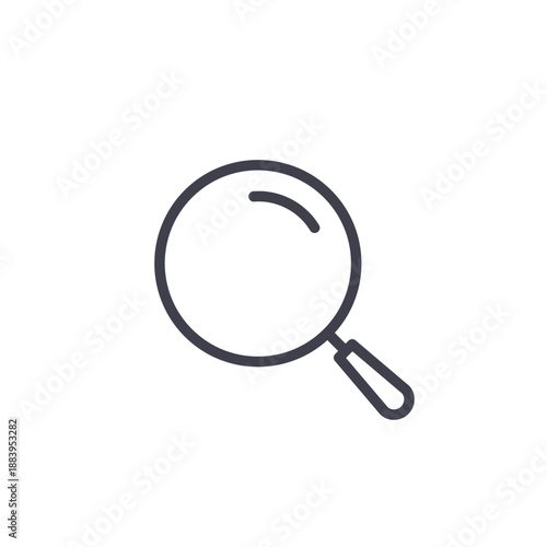 Magnifying glass outline icon. Vector isolated illustration